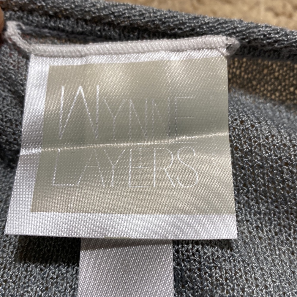 Wynne Layers Grey Scoop Neck Drop Shoulder Sweater Top S - Picture 9 of 12